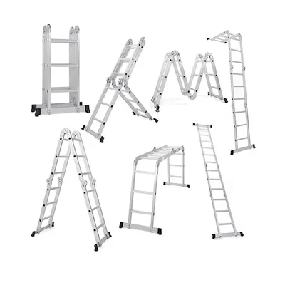 Heavy Duty 4 x 3 Foldable 12 Steps Multipurpose Ladder With 1 Year Warranty